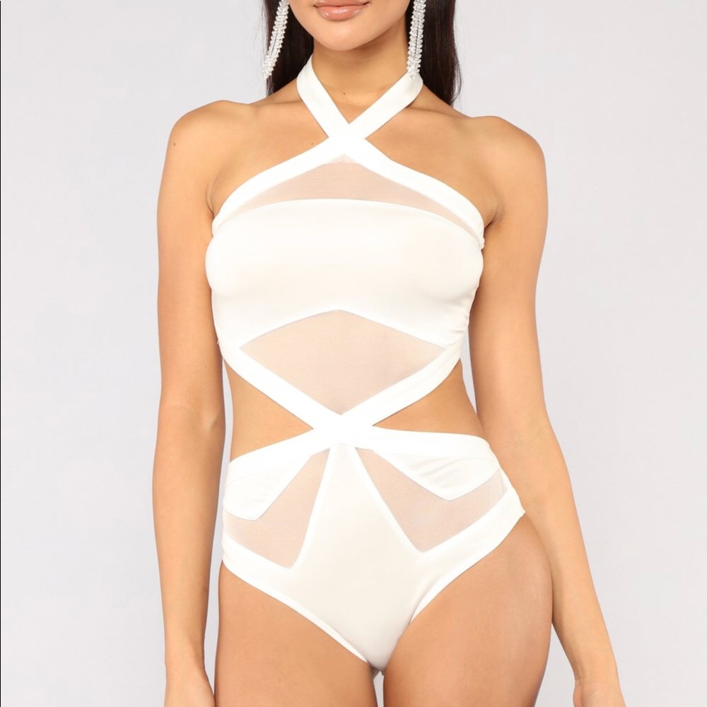 White mesh bodysuit brand new!!